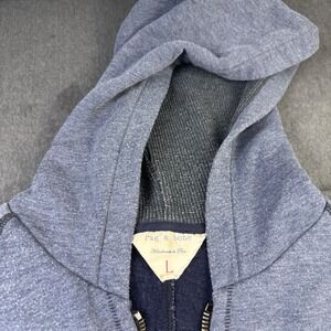 Rag Bone Men's Blue Heathered Zip Up Hoodie Sweatshirt Jacket Size L